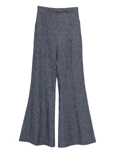 ZIMMERMANN Hypnotic belted flared trousers - Blue - zdjęcie produktu nr 1
