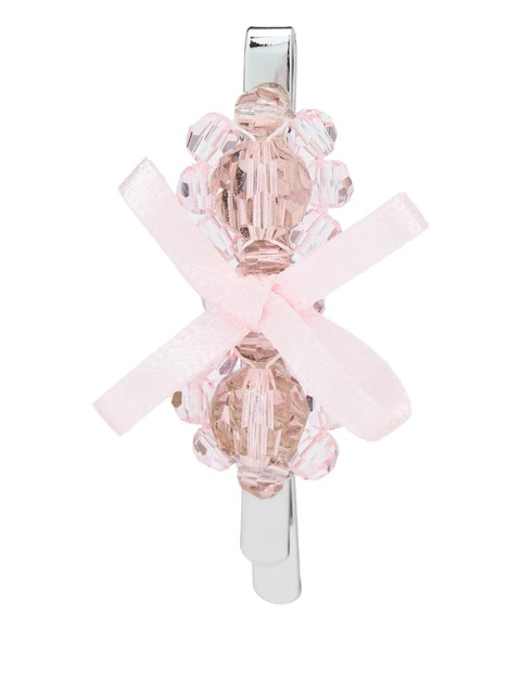Simone Rocha bow crystal flower hair clip - Silver - zdjęcie produktu nr 1
