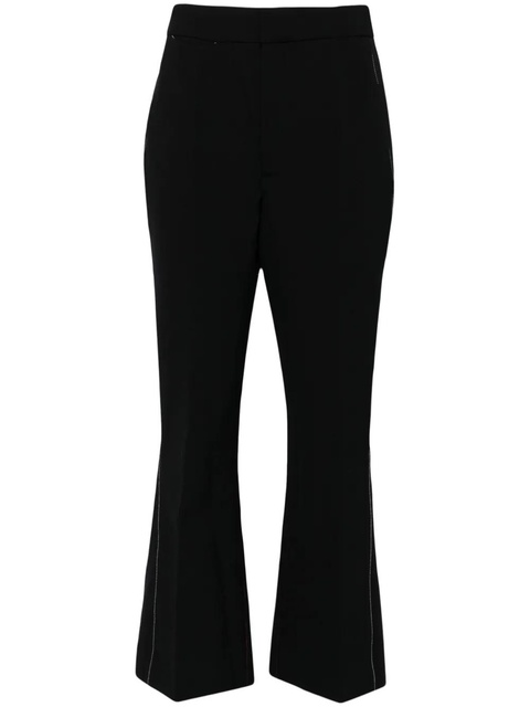 Victoria Beckham contrast-stitching flared trousers - Black - zdjęcie produktu nr 1