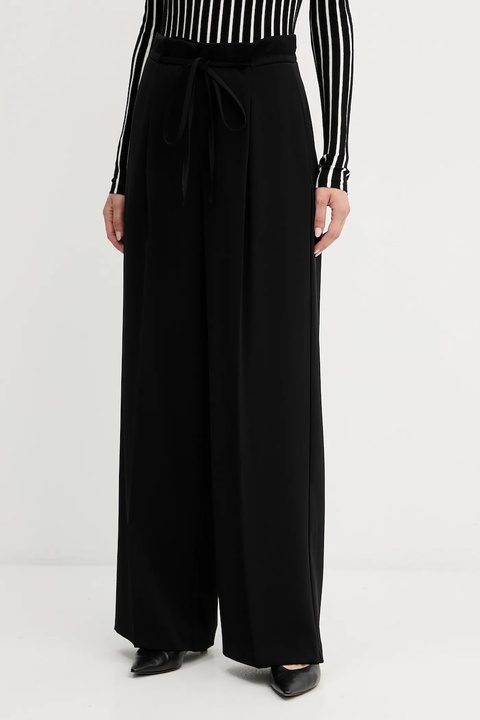 Twinset spodnie damskie kolor czarny szerokie high waist 252TF2011 - zdjęcie produktu nr 1