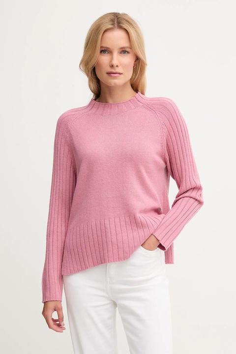 Pepe Jeans sweter z dodatkiem wełny damski kolor różowy PL7000056 - zdjęcie produktu nr 1