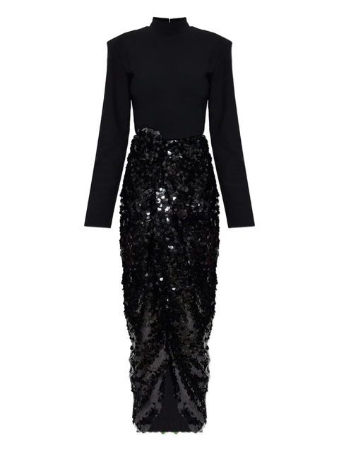 ROTATE BIRGER CHRISTENSEN knot-detail sequin maxi dress - Black - zdjęcie produktu nr 1