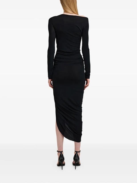 Ferragamo boat-neck ruched asymmetric dress - Black - zdjęcie produktu nr 2