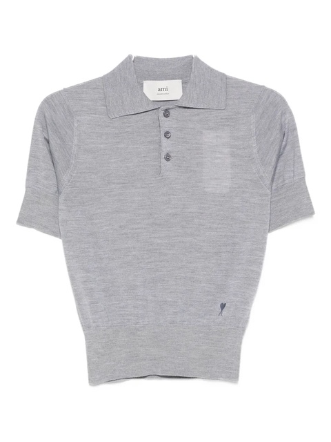AMI Paris short-sleeve polo top - Grey - zdjęcie produktu nr 1
