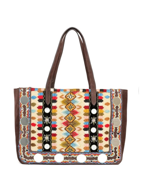 Valentino Garavani Nellcôte embroidered tote bag - Brown - zdjęcie produktu nr 1