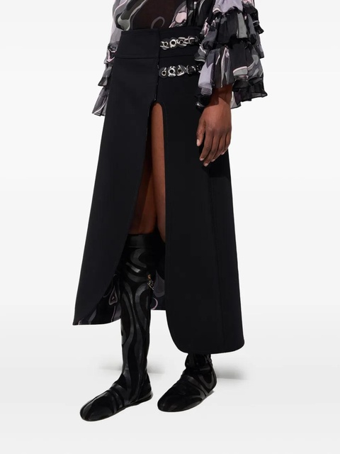 PUCCI slit internal-print midi skirt - Black - zdjęcie produktu nr 1
