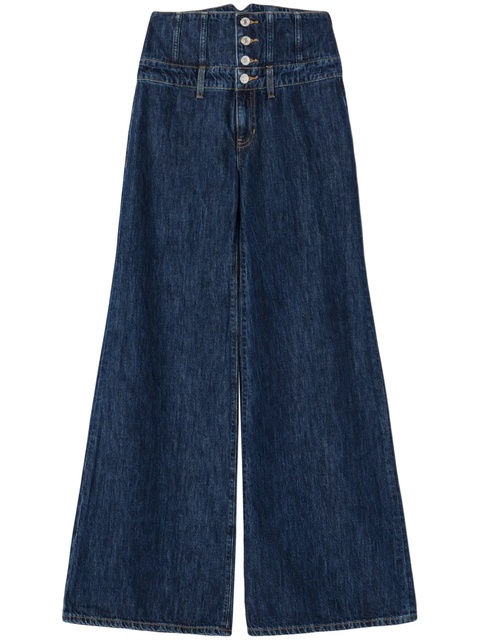 RE/DONE corset-waist wide-leg jeans - Blue - zdjęcie produktu nr 1