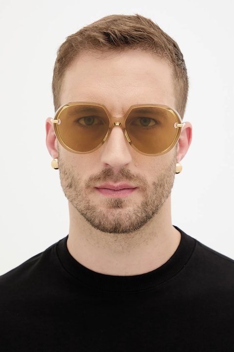 Bottega Veneta okulary przeciwsłoneczne kolor złoty BV1436S - zdjęcie produktu nr 2