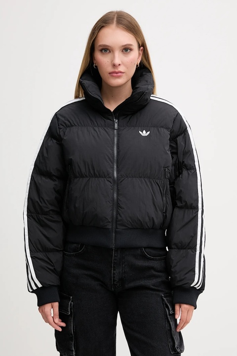 adidas Originals kurtka Cropped Puffer kolor czarny przejściowa JX2970 - zdjęcie produktu nr 1