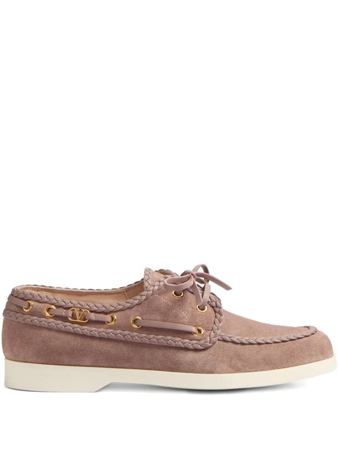 Valentino Garavani braided-edge boat shoes - Pink - zdjęcie produktu nr 1