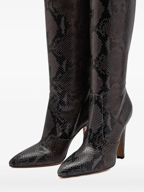 Paris Texas 100mm Elsa snake-print boots - Black - zdjęcie produktu nr 2