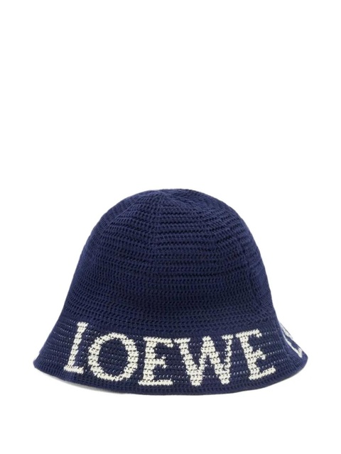 LOEWE logo-knit bucket hat - Blue - zdjęcie produktu nr 1