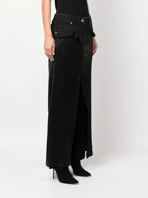 Blumarine layered detail ankle-length skirt - Black - zdjęcie produktu nr 2