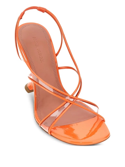 Amina Muaddi 90mm leather heeled pumps - Orange - zdjęcie produktu nr 1