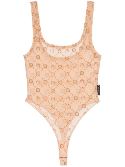 Marine Serre mesh flocked bodysuit - Neutrals - zdjęcie produktu nr 1