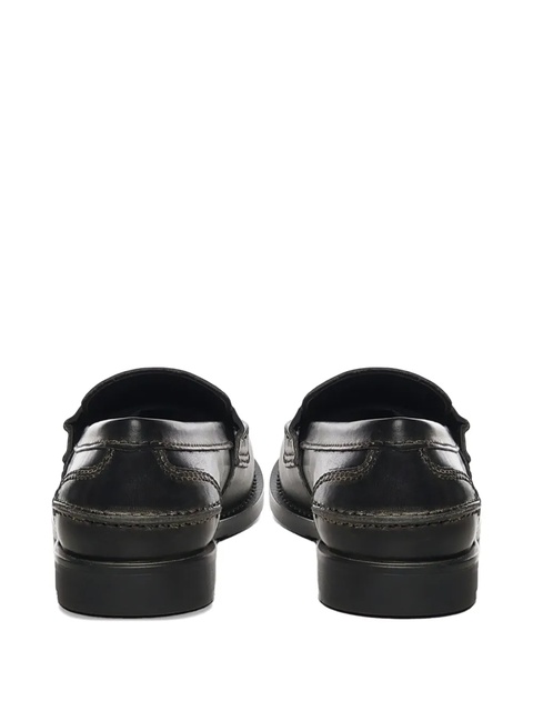 Miu Miu leather gold-tone emblem loafers - Black - zdjęcie produktu nr 2