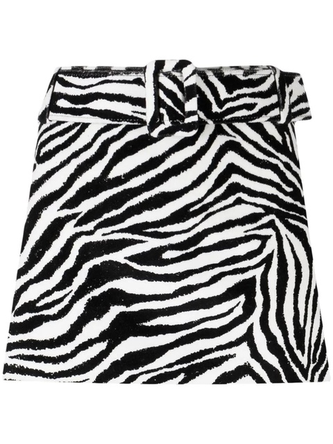 Alessandra Rich low-rise zebra-print skirt - Black - zdjęcie produktu nr 2