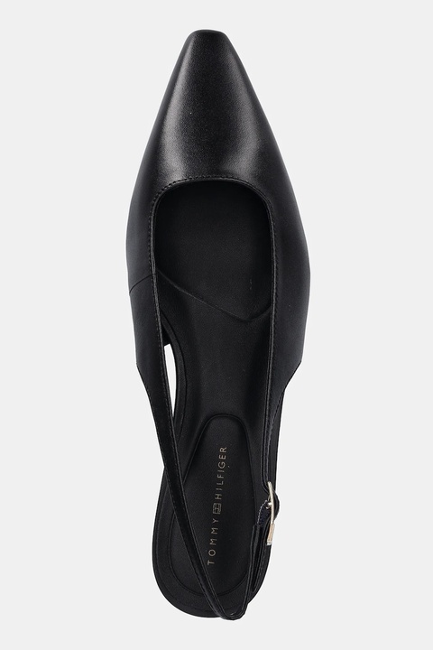 Tommy Hilfiger szpilki skórzane TH BUCKLE SLINGBACK LOW PUMP kolor czarny FW0FW09009 - zdjęcie produktu nr 1