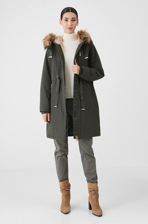 Medicine parka damska kolor zielony - zdjęcie produktu nr 1