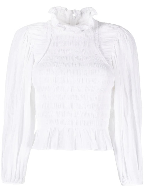 MARANT ÉTOILE Idris shirred blouse - White - zdjęcie produktu nr 1