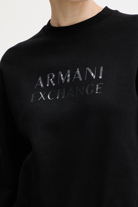 Armani Exchange bluza bawełniana damska kolor czarny z nadrukiem XW000747 AF16114 - zdjęcie produktu nr 2