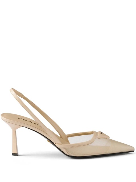 Prada 75mm mesh slingback pumps - Neutrals - zdjęcie produktu nr 1
