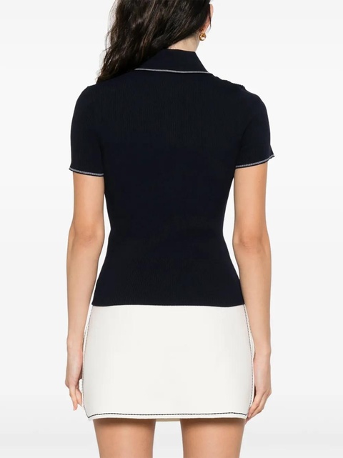 Maje contrast-trim polo shirt - Blue - zdjęcie produktu nr 2