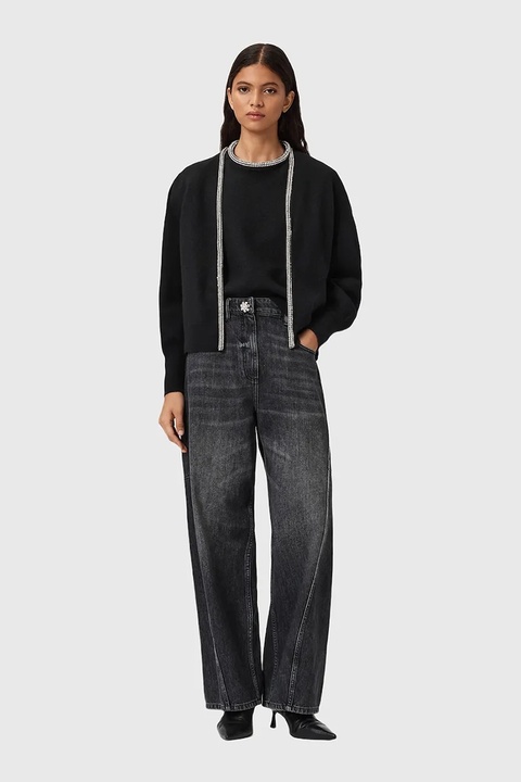 AllSaints t-shirt wełniany ODELL damskie kolor czarny W049KD - zdjęcie produktu nr 2