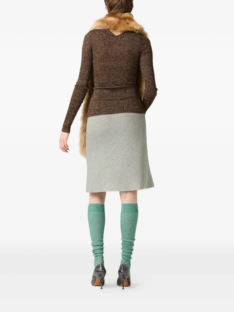 Miu Miu ribbed-knit flared skirt - Grey - zdjęcie produktu nr 2