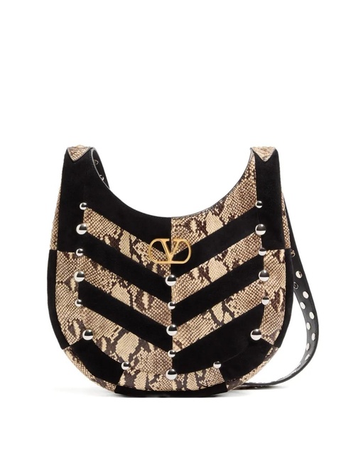 Valentino Garavani small chevron-patterned shoulder bag - Neutrals - zdjęcie produktu nr 1
