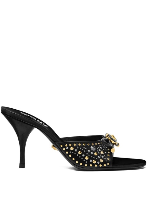 Versace 85mm La Medusa embellished leather mules - Black - zdjęcie produktu nr 1