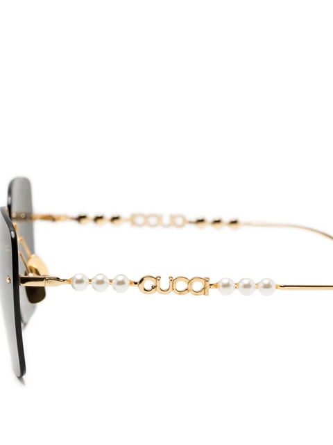 Gucci Eyewear rectangle-frame sunglass - Gold - zdjęcie produktu nr 2