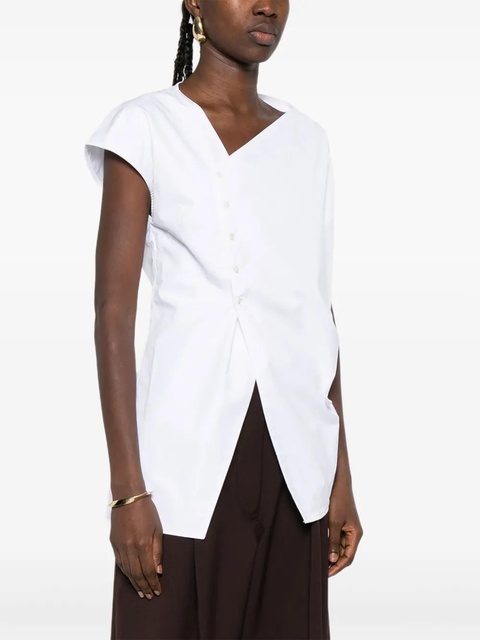 Róhe asymmetric draped top - White - zdjęcie produktu nr 2