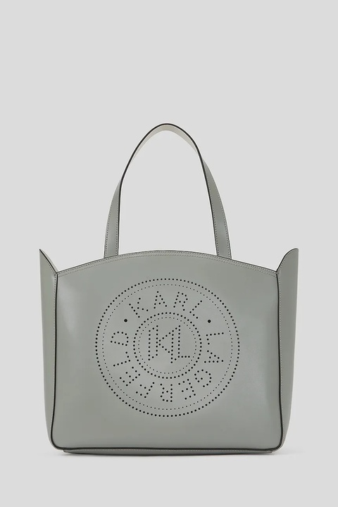 Karl Lagerfeld torebka skórzana kolor szary A3W30043 - zdjęcie produktu nr 1