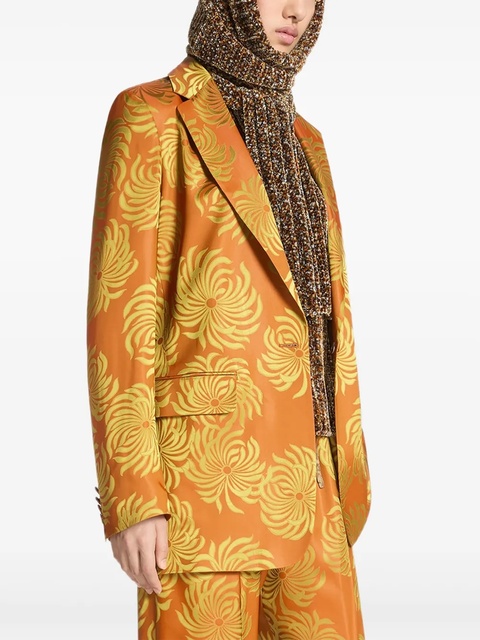 DRIES VAN NOTEN floral jacquard blazer - Yellow - zdjęcie produktu nr 2