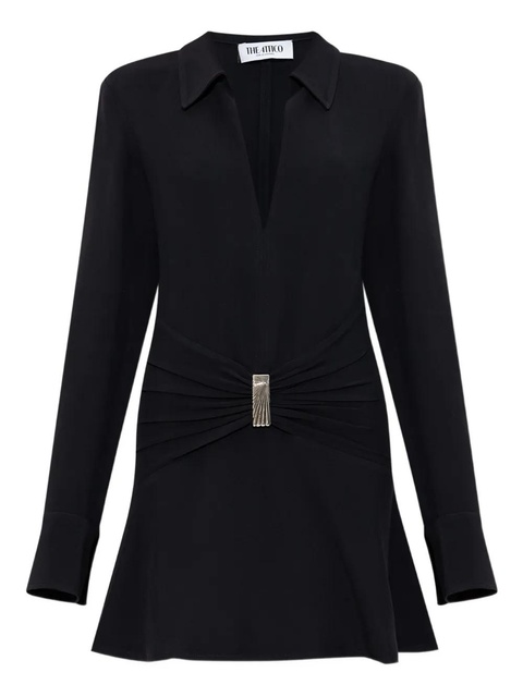 The Attico gathered-detail collared dress - Black - zdjęcie produktu nr 1