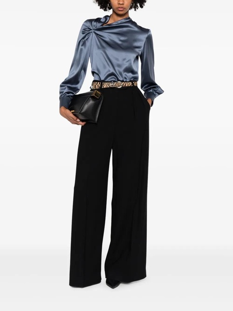 Max Mara knot-detail long-sleeve blouse - Blue - zdjęcie produktu nr 2