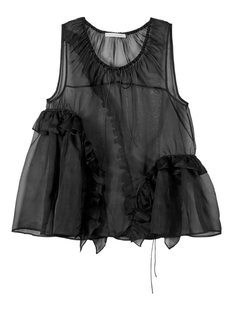 Cecilie Bahnsen ruffled organza orsalina top - Black - zdjęcie produktu nr 1