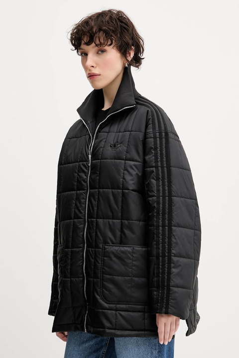 adidas Originals kurtka Quilted Jkt kolor czarny przejściowa oversize JX8825 - zdjęcie produktu nr 1