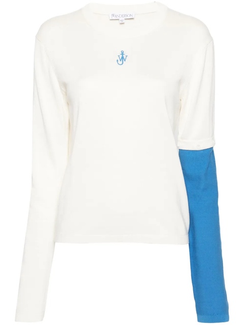 JW Anderson logo-embroidered long-sleeve jumper - White - zdjęcie produktu nr 1