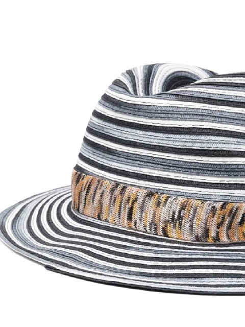Missoni striped straw sun hat - Black - zdjęcie produktu nr 1