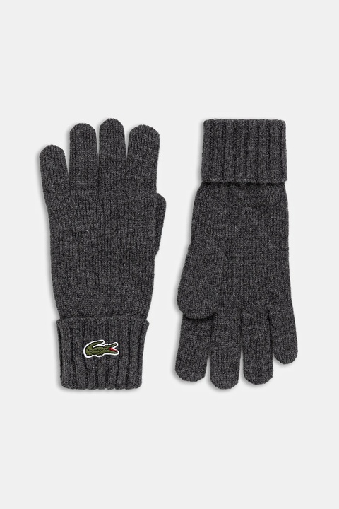Lacoste rękawiczki wełniane kolor szary RV0452 - zdjęcie produktu nr 1