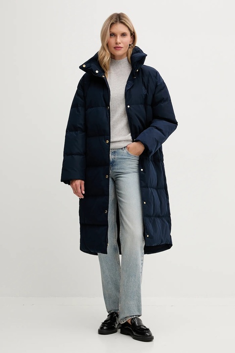 Tommy Hilfiger sweter wełniany damski kolor szary lekki z półgolfem WW0WW47468 - zdjęcie produktu nr 1