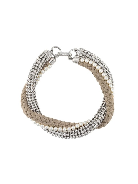 Miu Miu woven embellished necklace - Neutrals - zdjęcie produktu nr 1