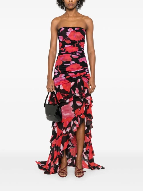 Blumarine floral-print ruffled maxi dress - Black - zdjęcie produktu nr 2