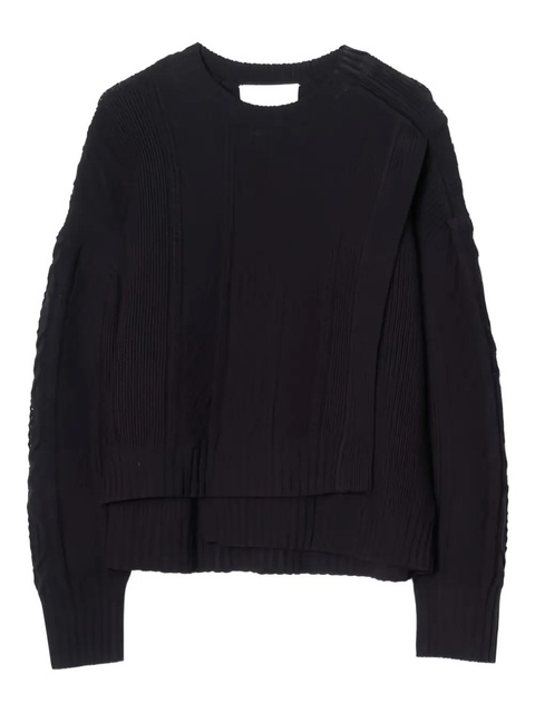 3.1 Phillip Lim cable-knit panelled sweater - Black - zdjęcie produktu nr 1