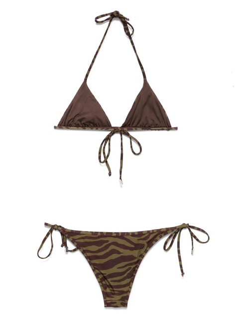 The Attico zebra-print bikini - Green - zdjęcie produktu nr 1
