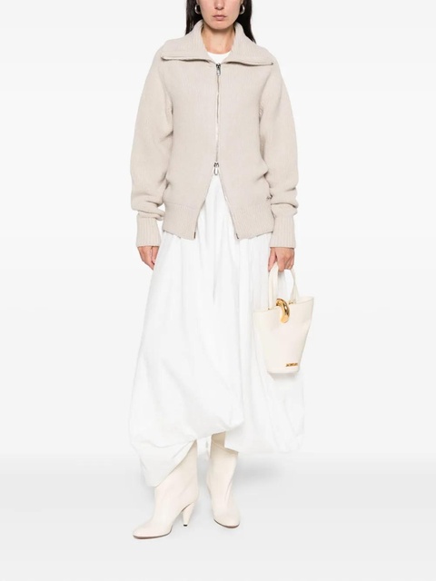 Jacquemus zip-collar cardigan - Neutrals - zdjęcie produktu nr 1