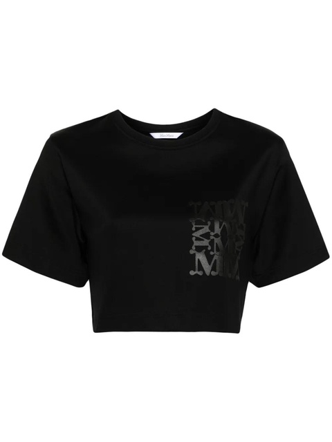 Max Mara logo-print cropped T-shirt - Black - zdjęcie produktu nr 1