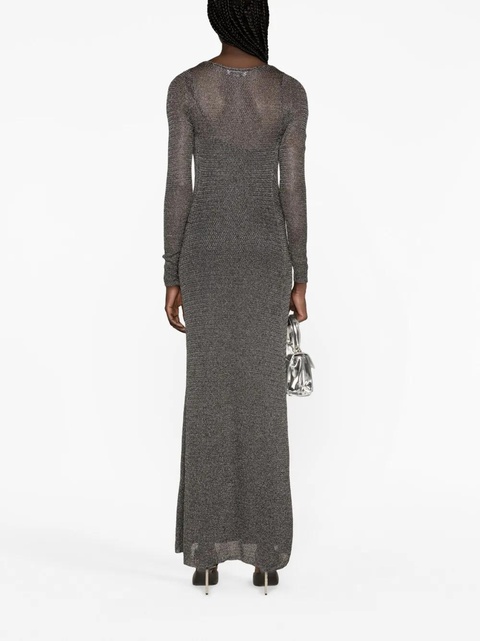 Blumarine cowl-neck maxi dress - Silver - zdjęcie produktu nr 2